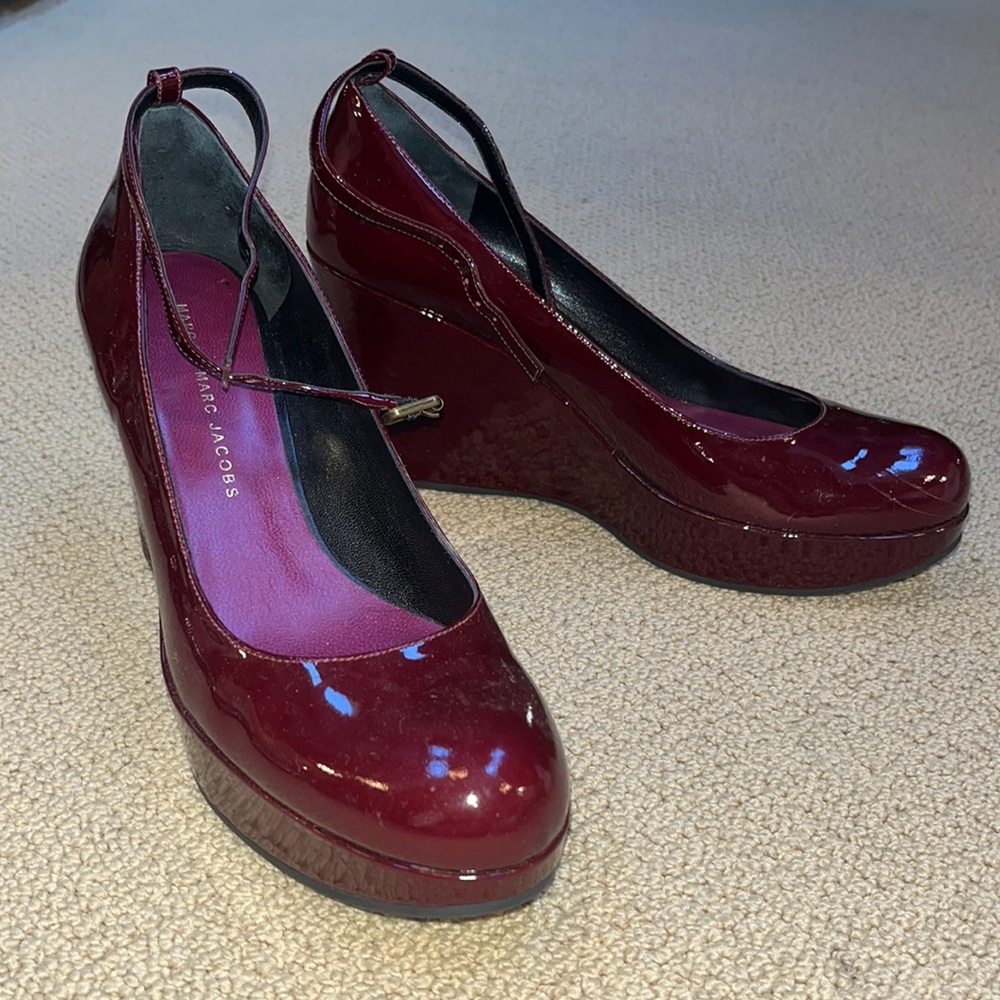 Merlot Patent Leather Marc by Marc Jacobs Wedges